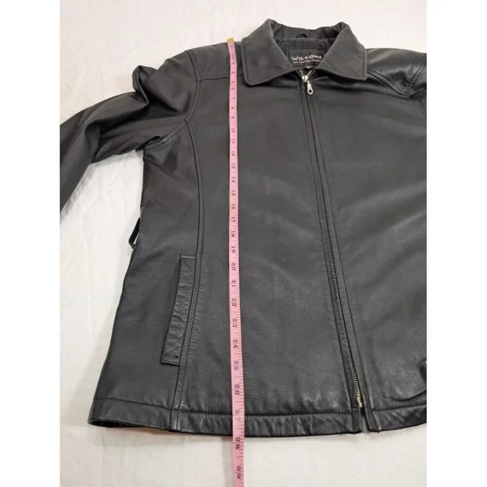 Wilsons Leather jacket women's size XL vintage 90s black moto - Picture 10 of 14